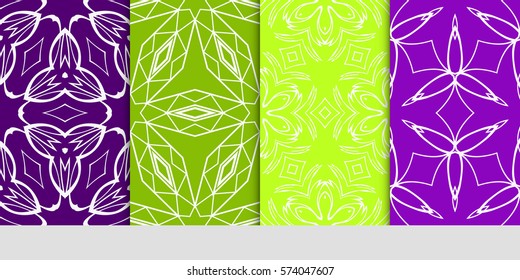 set of seamless lace floral background. Luxury texture for wallpaper, invitation. Vector illustration.