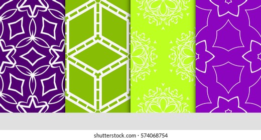 set of seamless lace floral background. Luxury texture for wallpaper, invitation. Vector illustration.
