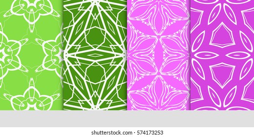 set of seamless lace floral background. Luxury texture for wallpaper, invitation. Vector illustration.