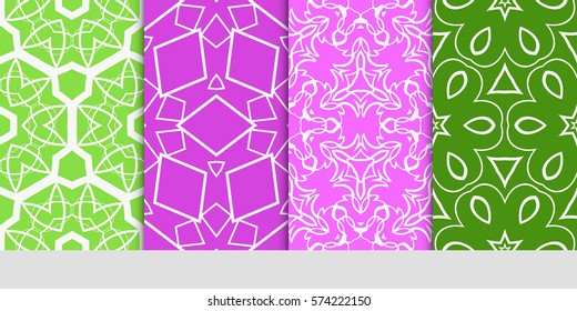 set of seamless lace floral background. Luxury texture for wallpaper, invitation. Vector illustration.