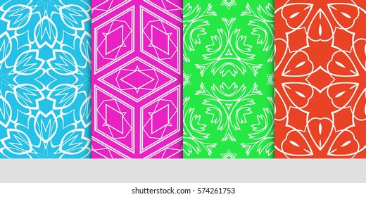 set of seamless lace floral background. Luxury texture for wallpaper, invitation. Vector illustration. set of seamless lace floral background. Luxury texture for wallpaper, invitation. Vector illustration.