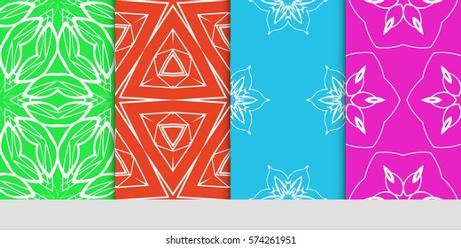 set of seamless lace floral background. Luxury texture for wallpaper, invitation. Vector illustration.