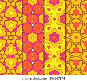 set of seamless lace floral background. Luxury texture for wallpaper, invitation. Vector illustration.