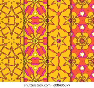 set of seamless lace floral background. Luxury texture for wallpaper, invitation. Vector illustration.
