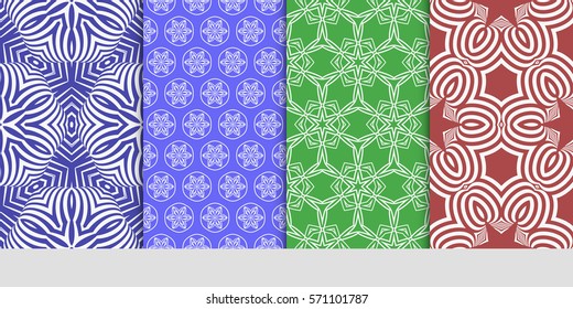 set of Seamless lace floral patterns. vector illustration. for design, banners, invitations, fabrics. Ethnic ornament