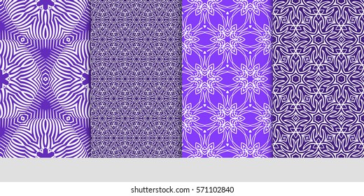 set of Seamless lace floral patterns. vector illustration. for design, banners, invitations, fabrics. Ethnic ornament