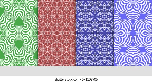 set of Seamless lace floral patterns. vector illustration. for design, banners, invitations, fabrics. Ethnic ornament