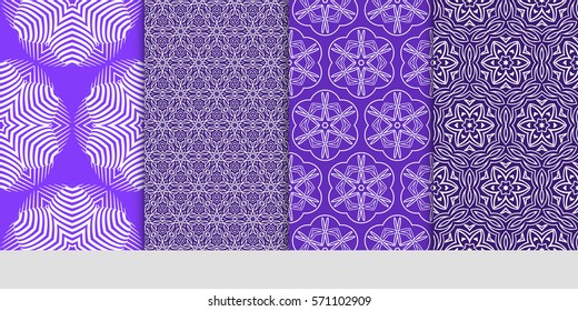 set of Seamless lace floral patterns. vector illustration. for design, banners, invitations, fabrics. Ethnic ornament