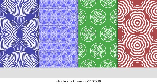 set of Seamless lace floral patterns. vector illustration. for design, banners, invitations, fabrics. Ethnic ornament