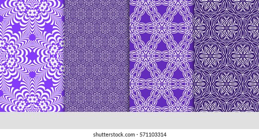set of Seamless lace floral patterns. vector illustration. for design, banners, invitations, fabrics. Ethnic ornament
