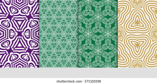 set of Seamless lace floral patterns. vector illustration. for design, banners, invitations, fabrics. Ethnic ornament