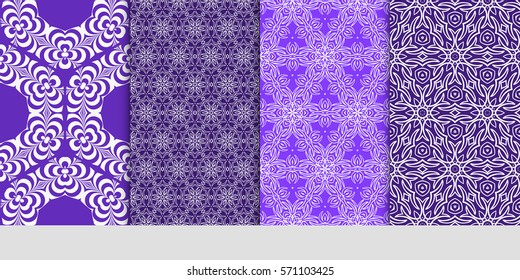 set of Seamless lace floral patterns. vector illustration. for design, banners, invitations, fabrics. Ethnic ornament