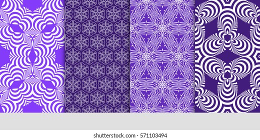 set of Seamless lace floral patterns. vector illustration. for design, banners, invitations, fabrics. Ethnic ornament