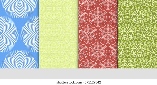 set of Seamless lace floral patterns. vector illustration. for design, banners, invitations, fabrics. Ethnic ornament