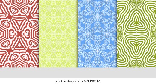 set of Seamless lace floral patterns. vector illustration. for design, banners, invitations, fabrics. Ethnic ornament