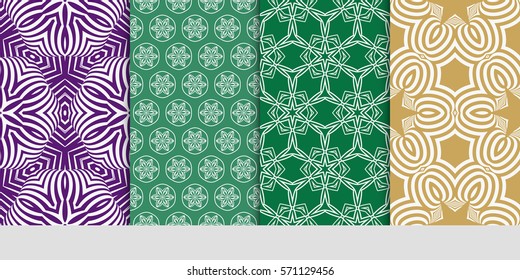 set of Seamless lace floral patterns. vector illustration. for design, banners, invitations, fabrics. Ethnic ornament