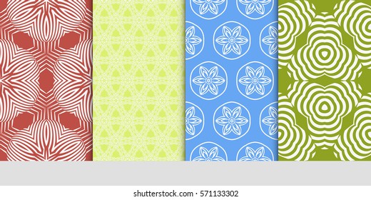 set of Seamless lace floral patterns. vector illustration. for design, banners, invitations, fabrics. Ethnic ornament