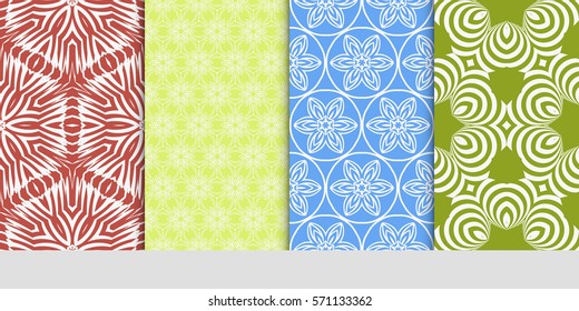 set of Seamless lace floral patterns. vector illustration. for design, banners, invitations, fabrics. Ethnic ornament