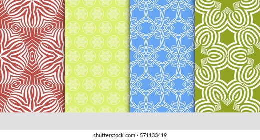 set of Seamless lace floral patterns. vector illustration. for design, banners, invitations, fabrics. Ethnic ornament
