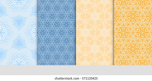set of Seamless lace floral patterns. vector illustration. for design, banners, invitations, fabrics. Ethnic ornament