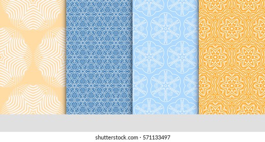 set of Seamless lace floral patterns. vector illustration. for design, banners, invitations, fabrics. Ethnic ornament