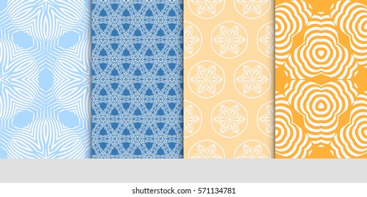 set of Seamless lace floral patterns. vector illustration. for design, banners, invitations, fabrics. Ethnic ornament