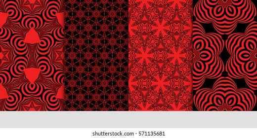 set of Seamless lace floral patterns. vector illustration. for design, banners, invitations, fabrics. Ethnic ornament