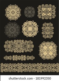 Set of seamless laced decorative elements