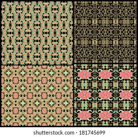 Set of seamless laced patterns