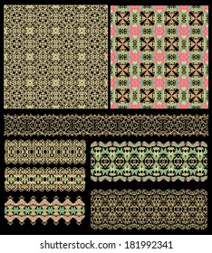 Set of seamless laced patterns