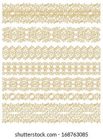 Set of seamless laced ribbons