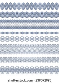 Set of seamless laced ribbons