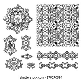 Set of seamless laced vector patterns