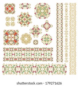 Set of seamless laced vector patterns