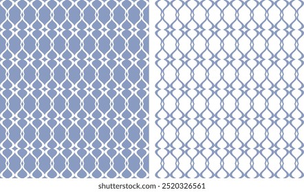 Set of Seamless Lacy Patterns. Blue and White Textures Collection. Vector Art.