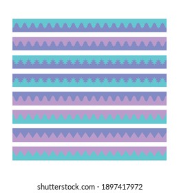 Conjunto de bordes de entramado impecables. Diez cintas de encaje blancas aisladas. Ilustración del vector
