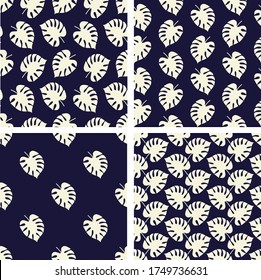 set of seamless leaf pattern with geometric shapes for Fabric ,Tile ,Carpet ,Wallpaper ,Pottery pattern,Graphic resources