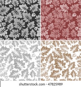 Set of seamless leaves textures in different colors