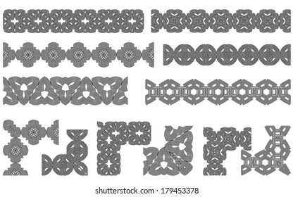 Set of seamless line (borders). Pattern frames.
