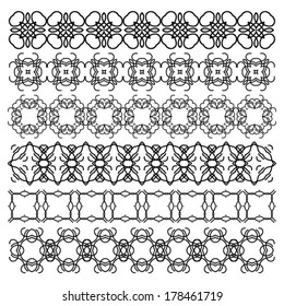 Set of seamless line (borders). Vector illustration.