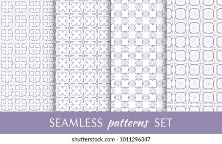Set of seamless line patterns. Colorful geometric backgrounds collection. Endless repeating linear texture for wallpaper, packaging, banners, invitations, business cards, fabric print