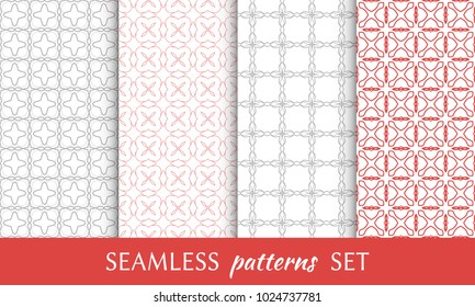 Set of seamless line patterns. Colorful geometric backgrounds collection. Endless repeating linear texture for wallpaper, packaging, banners, invitations, business cards, fabric print