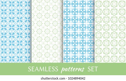 Set of seamless line patterns. Colorful geometric backgrounds collection. Endless repeating linear texture for wallpaper, packaging, banners, invitations, business cards, fabric print