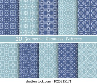 Set of seamless line patterns. Colorful geometric backgrounds collection. Endless repeating linear texture for wallpaper, packaging, banners, invitations, business cards, fabric print