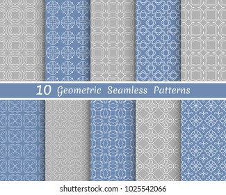 Set of seamless line patterns. Colorful geometric backgrounds collection. Endless repeating linear texture for wallpaper, packaging, banners, invitations, business cards, fabric print