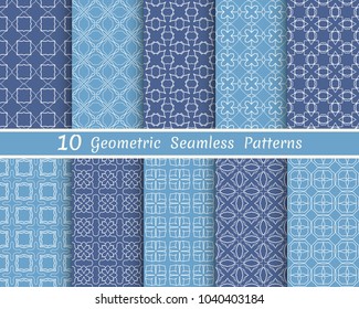 Set of seamless line patterns. Colorful geometric backgrounds collection. Endless repeating linear texture for wallpaper, packaging, banners, invitations, business cards, fabric print