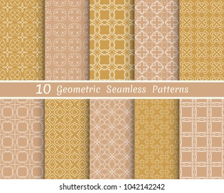 Set of seamless line patterns. Colorful geometric backgrounds collection. Endless repeating linear texture for wallpaper, packaging, banners, invitations, business cards, fabric print