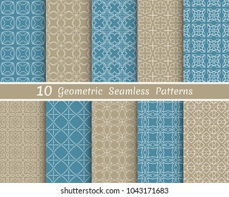 Set of seamless line patterns. Colorful geometric backgrounds collection. Endless repeating linear texture for wallpaper, packaging, banners, invitations, business cards, fabric print