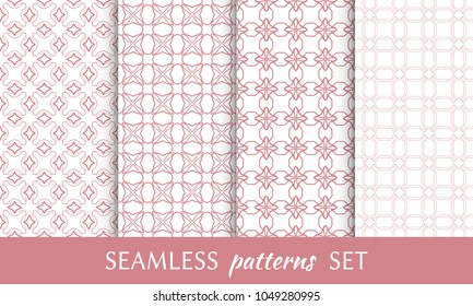 Set of seamless line patterns. Colorful geometric backgrounds collection. Endless repeating linear texture for wallpaper, packaging, banners, invitations, business cards, fabric print