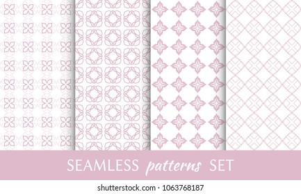 Set of seamless line patterns. Colorful geometric backgrounds collection. Endless repeating linear texture for wallpaper, packaging, banners, invitations, business cards, fabric print
